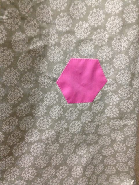 Sneak Peek of the back with all the extra hexies appliqued on