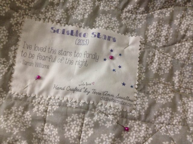 Solstice Star Printed Quilt Label