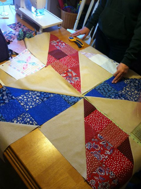 Planning the star on the kitchen table