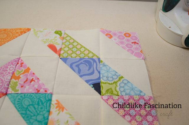Block is sewn back on correctly