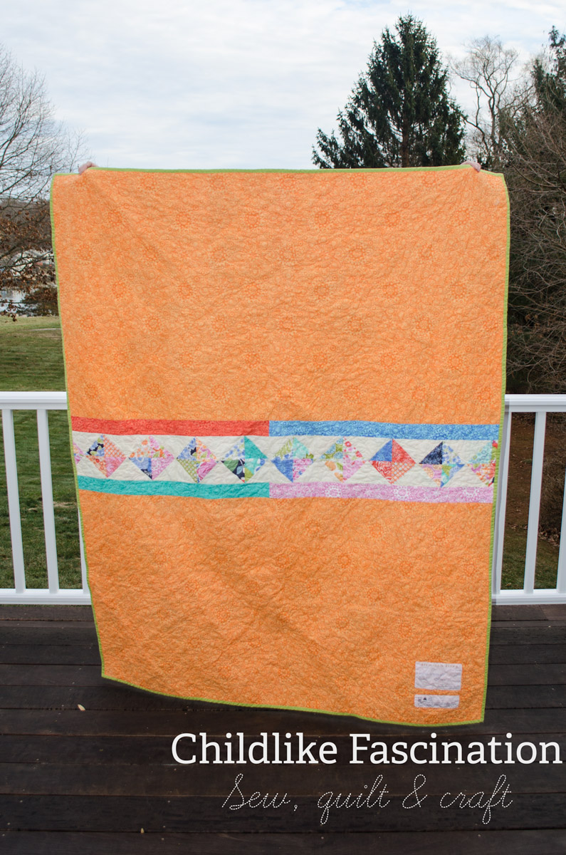 Pieced back of Dreaming in Honey