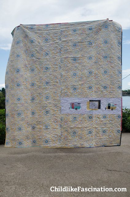 Kate Spain Sunny Side Backing with Camper Appliqués