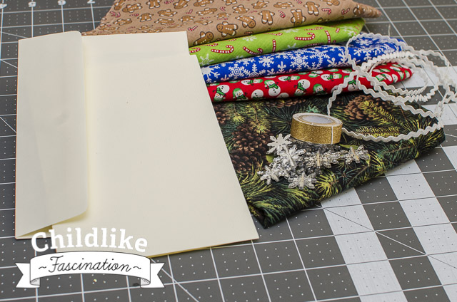 Fabric Pull for Sewn Christmas Cards