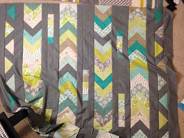 Goose Lane Quilt Top (pls excuse the terrible photo)