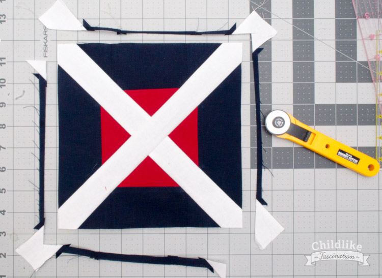 Trim block to 8.5" square