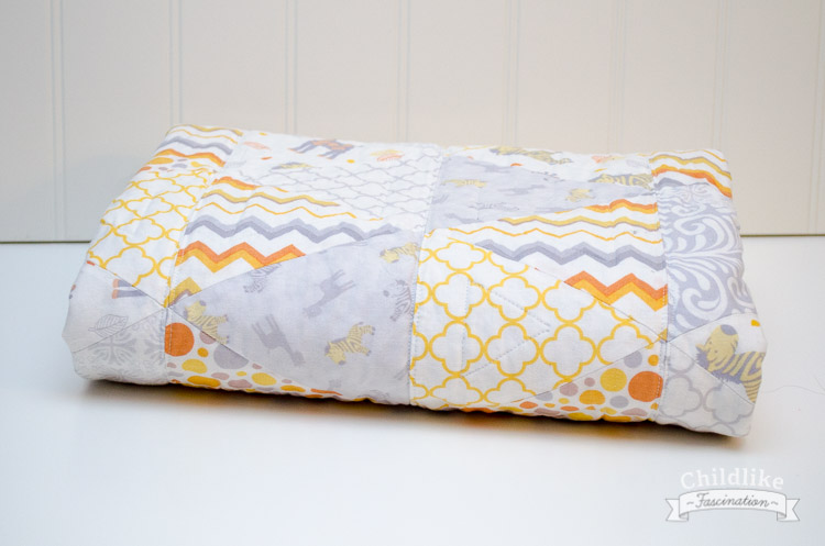 Triangle Baby Quilt All Folded Up