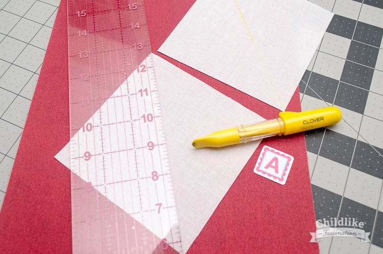 Draw a line to make half square triangles