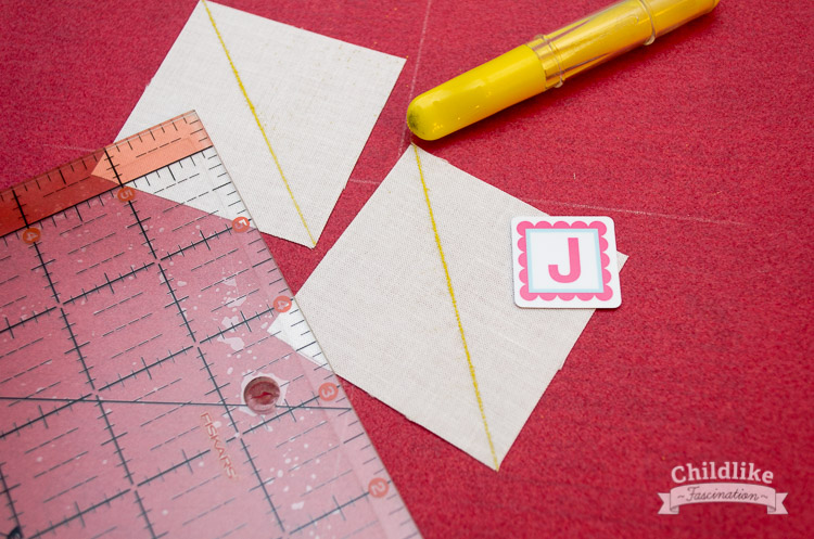 Mark a line diagonally across the square