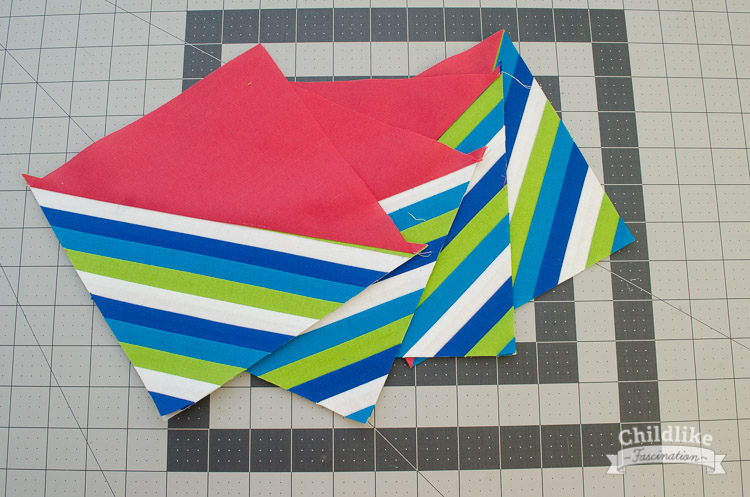All four string half square triangle blocks