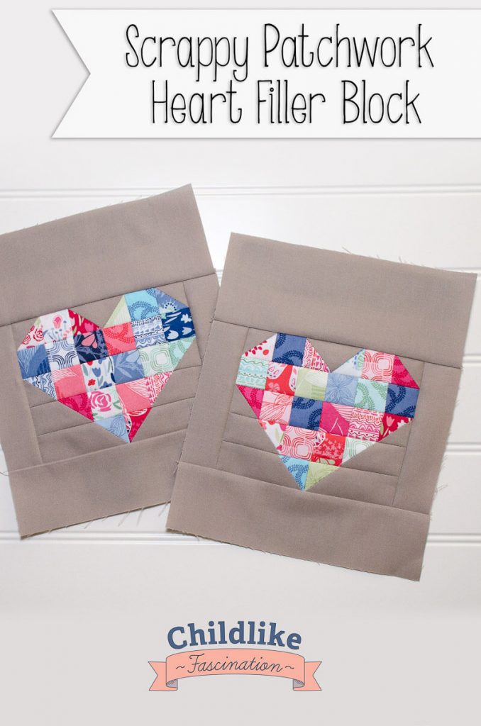 Easy Patchwork Heart Blocks 8 x 10 block!