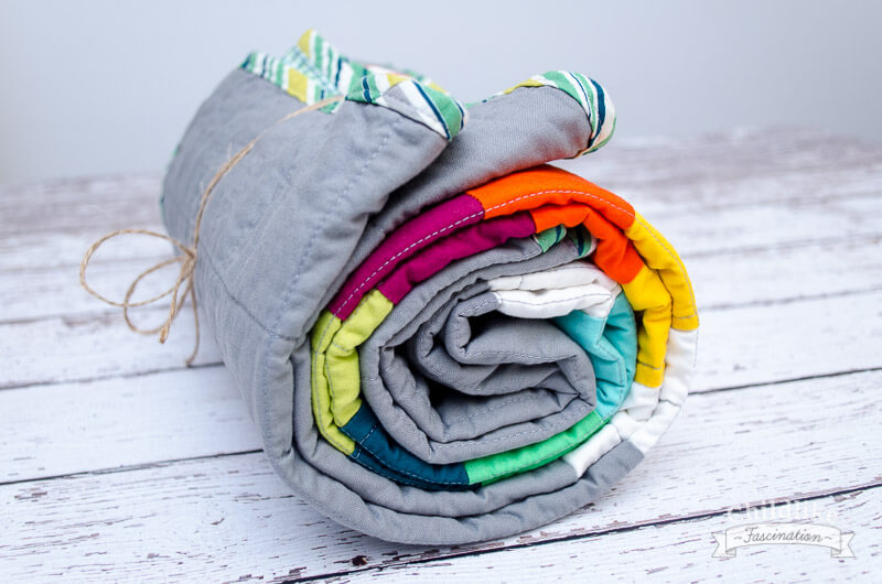 Rolled up baby quilt