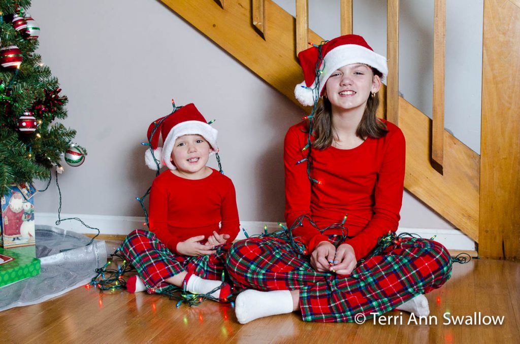 Hats and Lights Christmas Photo